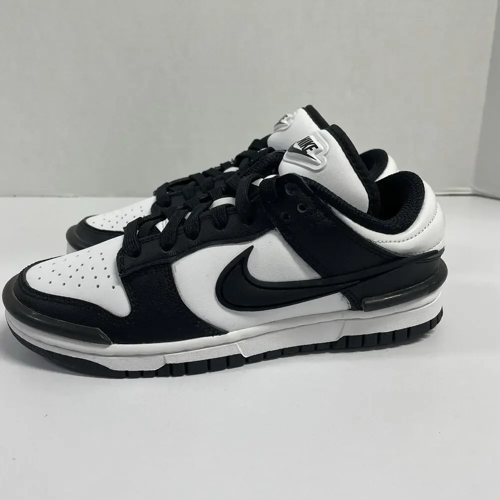 Nike Wmns Dunk Low Twist Panda DZ2794 001 Size 5 Women Black White Leather Shoe